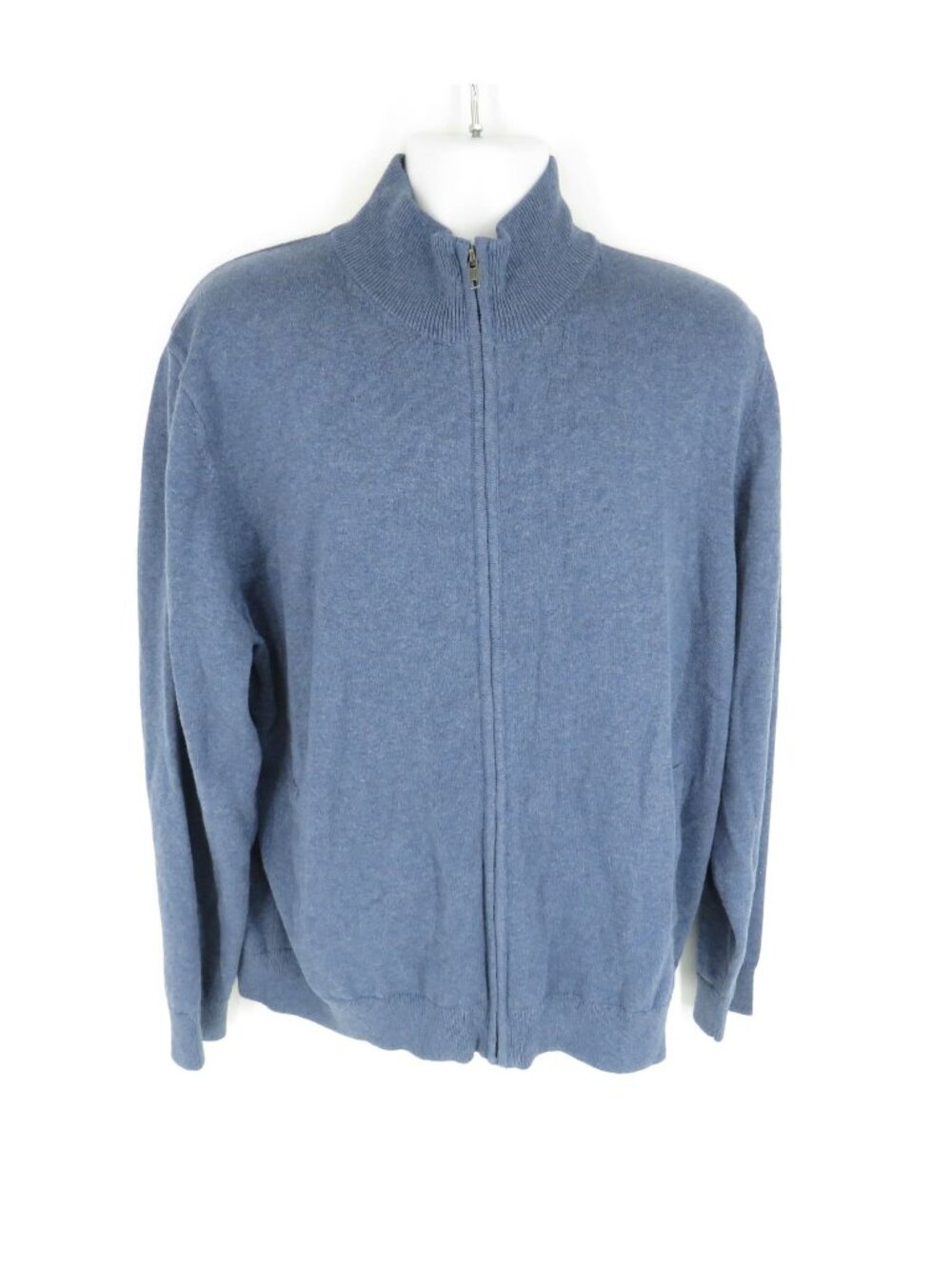 Amazon Essentials Mens Blue Full-Zip Sweater Jacket XL Cotton Blend